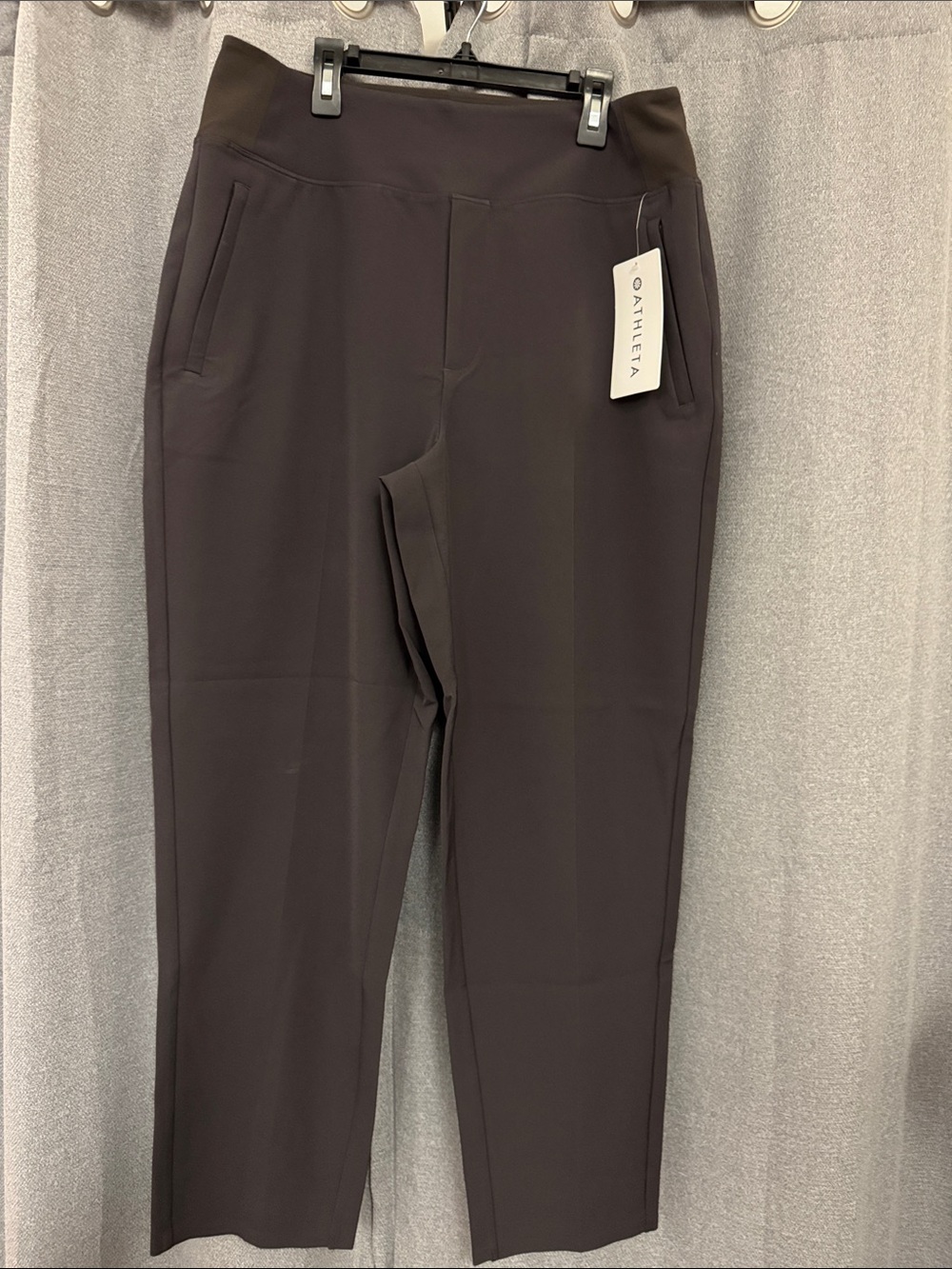 Athleta Cropped Slim Leg Pants in Dark Brown